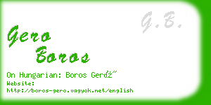 gero boros business card